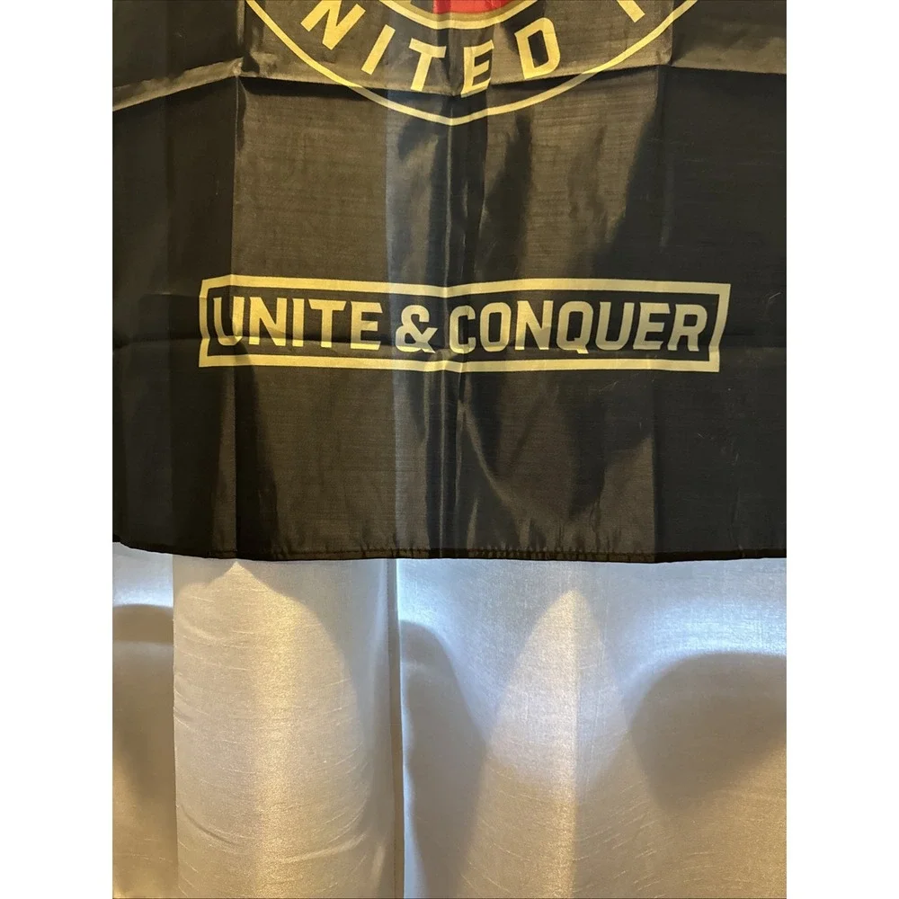 Atlanta United FC Flag‎ Unite & Conquer MLS Soccer Banner Black Red Five Stripes